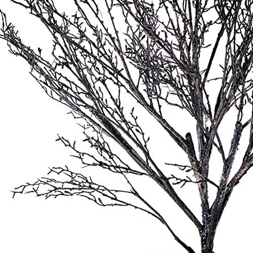 Halloween Black Leafless Artificial Tree 68 Inches with Stand for Indoor Decor