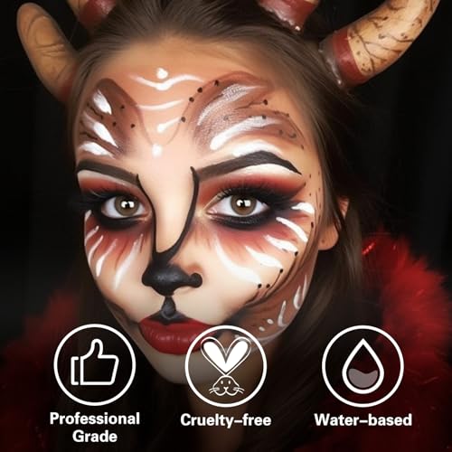 Brown Face & Body Paint - Water-Based, Non-Toxic Halloween Cosplay Makeup