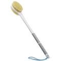 Shower Brush with Soft and Stiff Bristles,20.5" Extra Long Handle Dual-Sided Back Scrubber Bath Brush Body Exfoliator for Wet or Dry Brushing (Grey)(Super Long Handle)