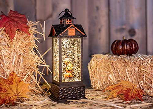 LED Lighted Swirl Pumpkin Lantern - Halloween Tabletop Decor