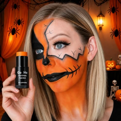 Orange Face Paint Stick Waterproof Body Makeup Halloween Cosplay - 1.06 Oz - Variation: Orange