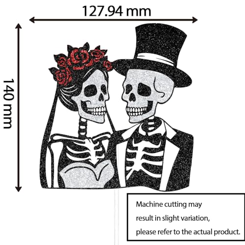 Halloween Wedding Cake Topper Glitter Black Silver Party Decor