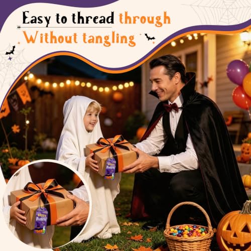 Black Halloween Ornament String Hangers with Snap Fasteners - 200 Pcs