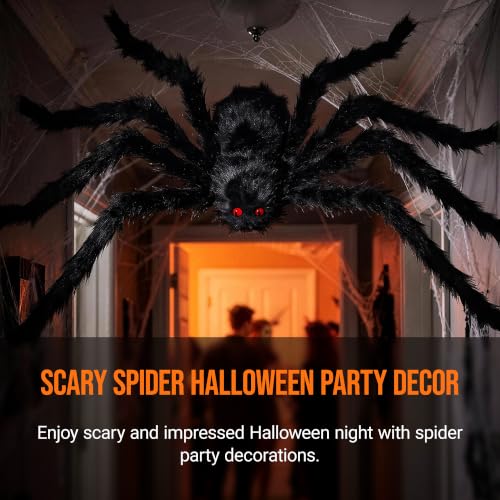 Giant Spider Halloween Decorations Outdoor - 6 Pack, 1ft-3ft Bendable Legs Spiders for Lawn, Yard, Wall & Window