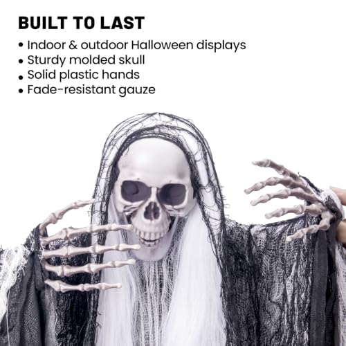 3 Pack Halloween Hanging Ghost Decorations - Poseable Grim Reaper for