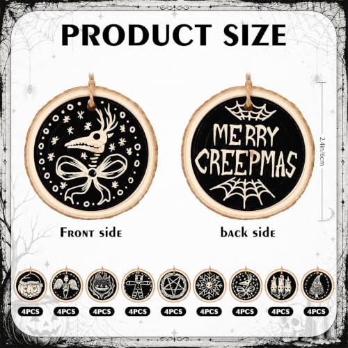 Gothic Christmas Ornaments Set - Dark Holiday Decorations for Creepy Creepmas