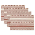Caramel Woven Braided Stripe Placemats Set of 4 - 12x18 Inches
