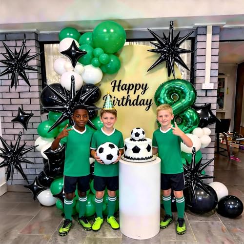 Black Star Balloon Set - Spike Balloons for Birthday Party Decorations, 16 Pieces