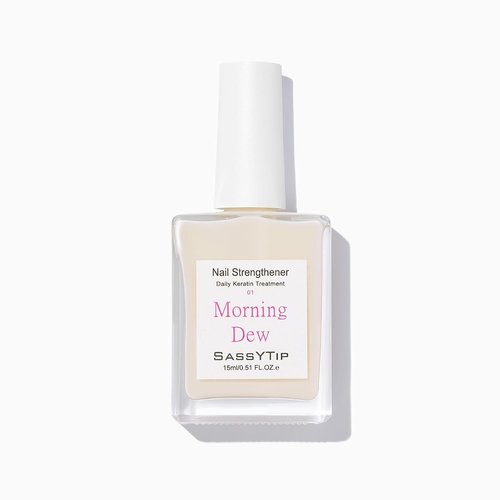 Skiennix Nail Strengthener - Keratin Hardener & Growth Treatment | Nude Polish Concealer with Jojoba Oil, 15ml (Milky White)