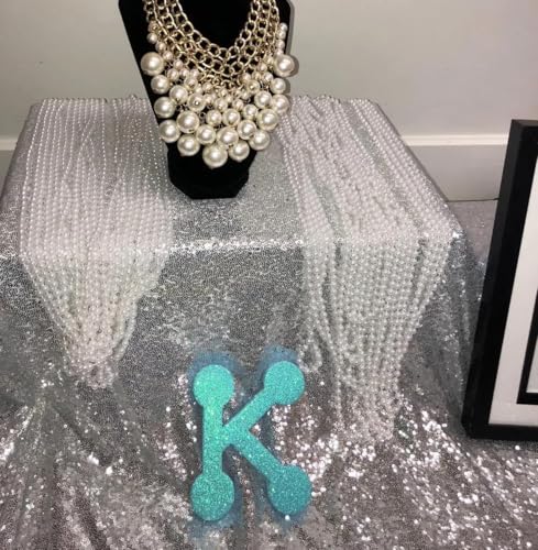 Silver Sequin Round Tablecloth 132 Inch for Events and Parties - Variation: Silver / 132"