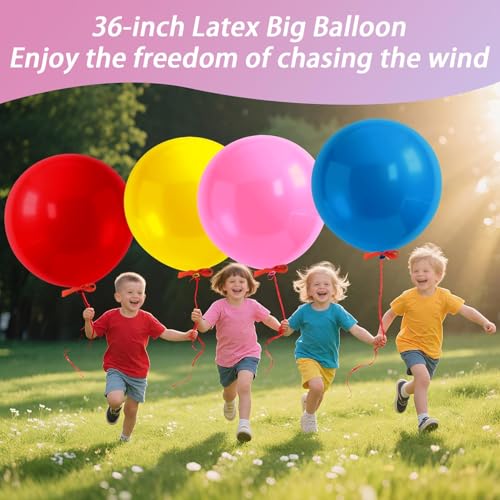 36 Inch Latex Giant Balloons - 8 Pack for Party Decorations & Play