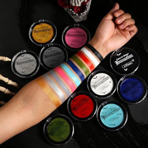 White Cream to Powder Face and Body Paint for Halloween & Cosplay - Long Lasting & Hypoallergenic - Variation: White