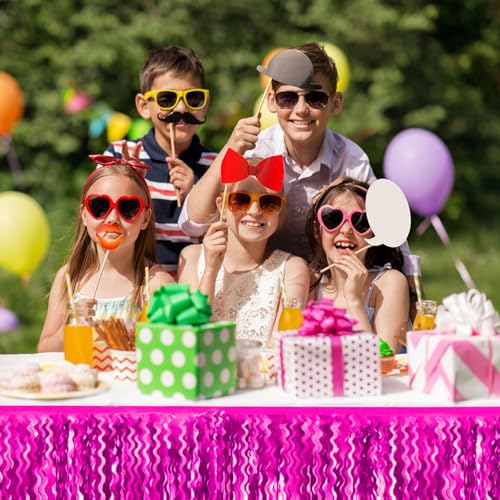 Rose Red Foil Fringe Garland - 6 Pack 10ft Metallic Tinsel Streamers for Party Decor