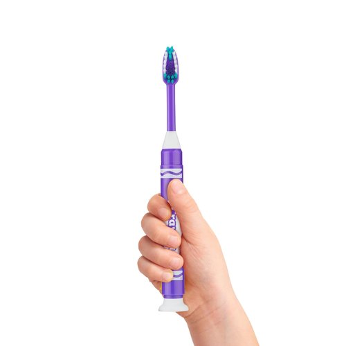 GUM Crayola Marker Children’s Toothbrush, Soft Bristled Kids’ Toothbrush Set Age 3+, Suction Cup Base, 3 Count (Pack of 2)