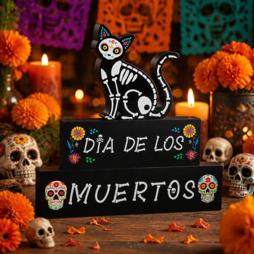 Day of the Dead Cat Decorations Set - Vibrant Mexican Festival Decor