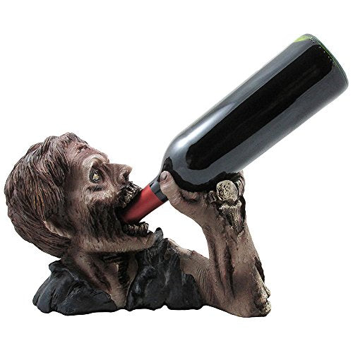 Halloween Zombie Wine Bottle Holder Decor - Ghoulish Gothic Sculpture