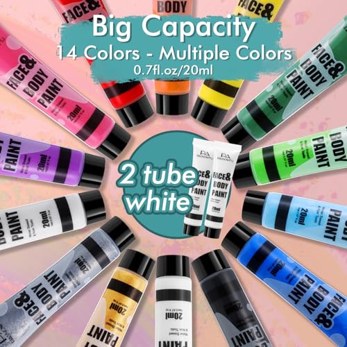 14 Colors Water-Based Face & Body Painting Kit - Multicolor