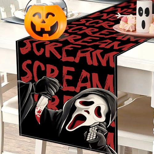 Halloween Horror Classic Movie Table Runner - Scream Grim Reaper 13x72 Inches - Horror Decor