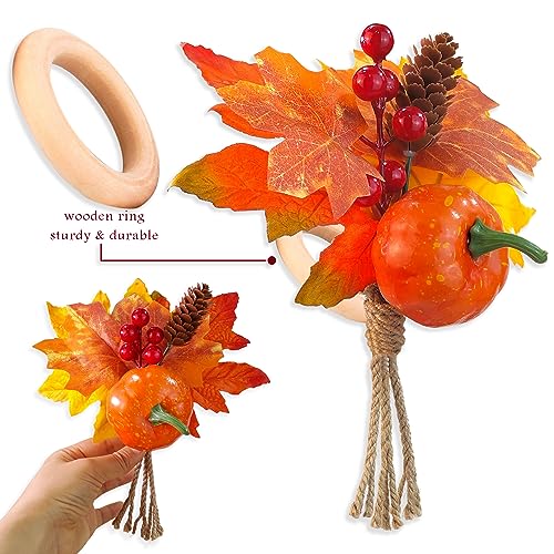 Fall Pumpkin Napkin Rings Set of 4 Autumn Table Decor