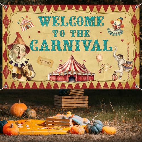 Halloween Carnival Backdrop 73x43 Inch Vintage Circus Photo Background