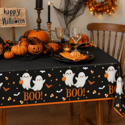 Halloween Baby Shower Tablecloth Set - A Little Boo Is Almost Due, Waterproof, 3 Pack