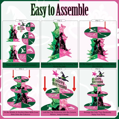 Pink 3-Tier Cake Stand for Birthday Party Decorations, Cupcake Tower & Tableware