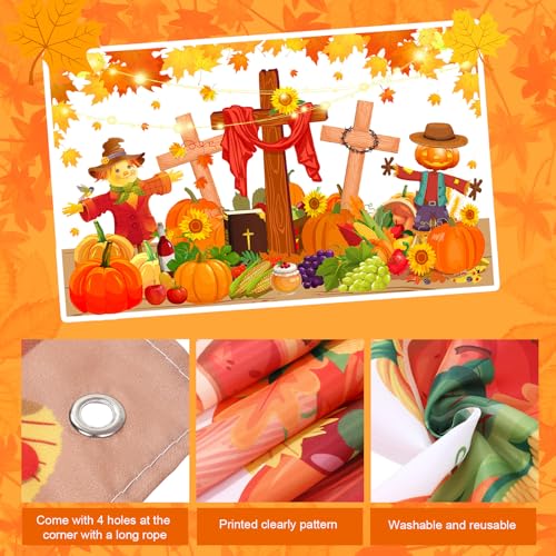 Fall Car Decorations Set with Religious Pumpkin & Scarecrow - Trunk or Treat