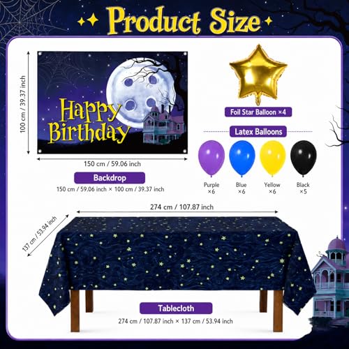 Button Birthday Party Decorations Set with Backdrop, Balloons & Banner