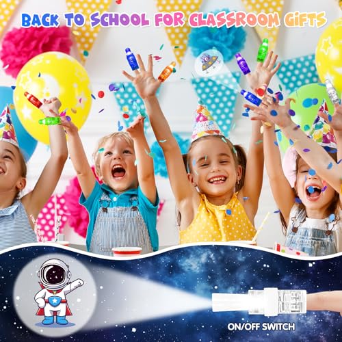 Space Theme LED Finger Lights - 24PCS Glow in Dark Toys for Kids & Parties - Variation: Space