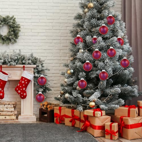 12 Pcs 3.15 Inch Spider Web Christmas Tree Ball Ornaments - Glitter Decor Set