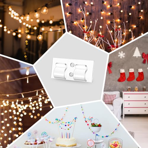 15-Pack Outdoor String Light Clips - Clear, Waterproof, Easy Install