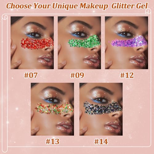 Boko 50ML Body Glitter Gel - Black Halloween Chunky Glitter, Variation 14