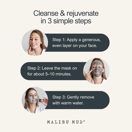 MALIBU MUD, All-Natural Face and Body Mask for Daily Detox, Cleanse, Rejuvenate without Drying Your Skin, for All Skin Types