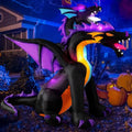 7FT Halloween Inflatable Dragon Decoration - Purple Two-Headed Outdoor Blow Up