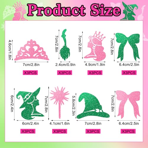 24PCS Witch Themed Cake Cupcake Toppers Decorations for Halloween & Birthday Parties