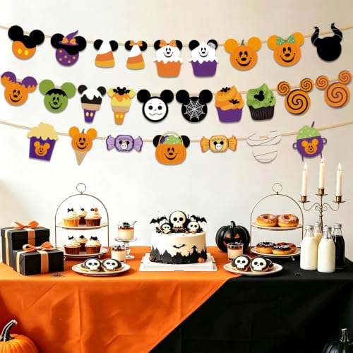 Halloween Decorations Banner 3pcs - Trick or Treat Pumpkin & Letter Design