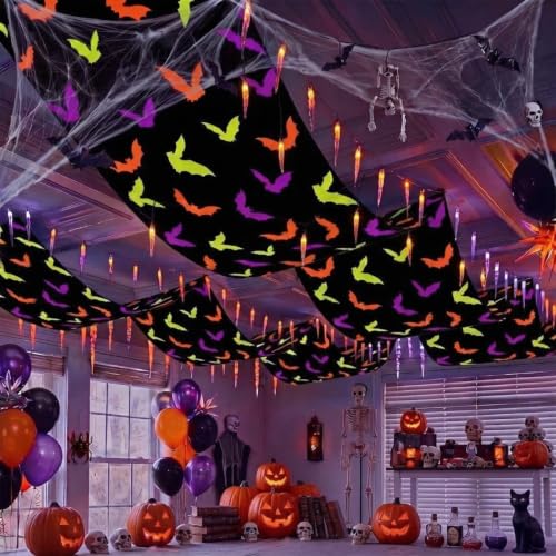 Halloween Bat Ceiling Banner - 12 Ft Party Decorations for Halloween
