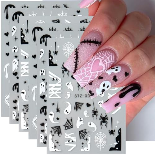 Halloween Nail Art Stickers Decals 3D Ghost Spider Web - Style9