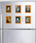 Halloween Refrigerator Magnets - Vintage Wooden Ghost & Cat Design - Style 1 - 6 Pcs