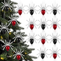 Crystal Gothic Spider Christmas Ornament Set - 12 Pcs, 1.97 Inch Decorations