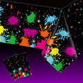 2 Pack Neon Glow Party Tablecloths - 54x108 Inch Disposable Plastic Coverings
