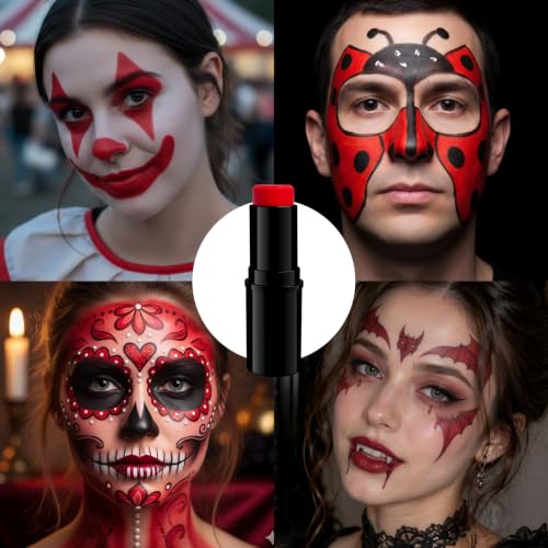Red Oil-Based Face Paint Stick Full Coverage Waterproof Stage Makeup - #03 Red
