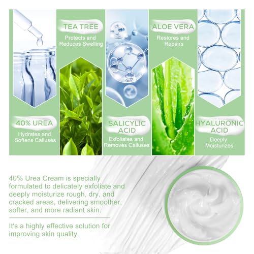 Urea Cream 40% for Cracked Heels and Dry Skin - 4.23 oz
