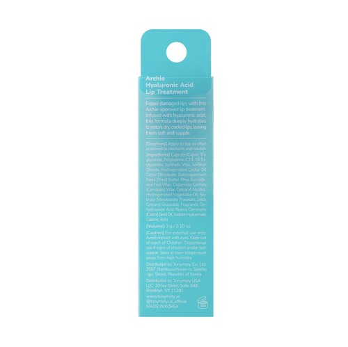 TONYMOLY Archie Lip Treatment Stick - Hydrating Lip Balm with Hyaluronic Acid for Dry Lips | 0.49 oz