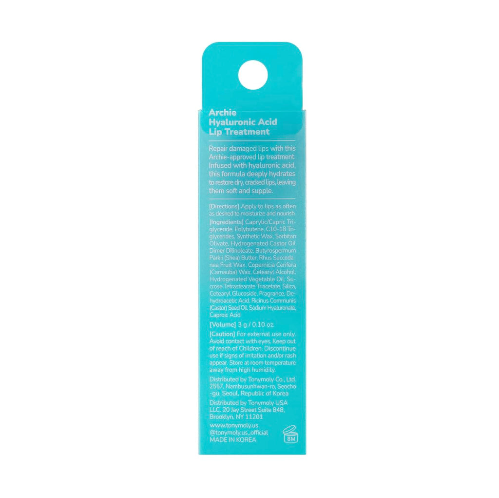 TONYMOLY Archie Lip Treatment Stick - Hydrating Lip Balm with Hyaluronic Acid for Dry, Chapped Lips | 0.49 oz