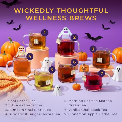 Halloween Tea Gift Set - 20 Flavored Tea Bags Assorted Pack with Variation Halloween Tea Collection