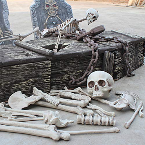 Halloween Skeleton Bones and Skull Decor Set - 28 Pieces Spooky Graveyard Ground Decoration - Variation of THIS Listing