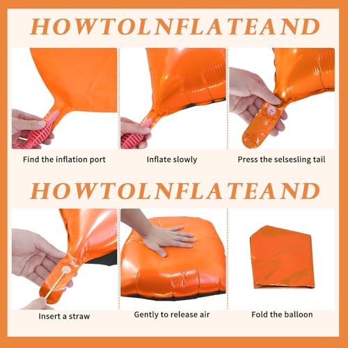 Orange and Black Balloon Wall Backdrop with Square Balloon Arch Kit - 152pcs