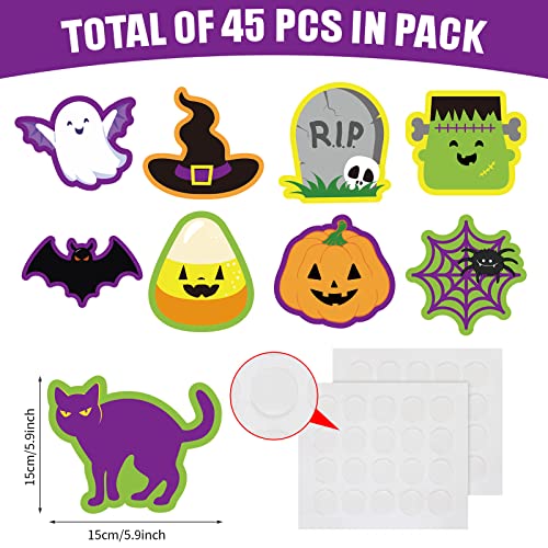 Halloween Classroom Cutouts 45 Pieces - Pumpkins, Ghosts & Spiders Decorations