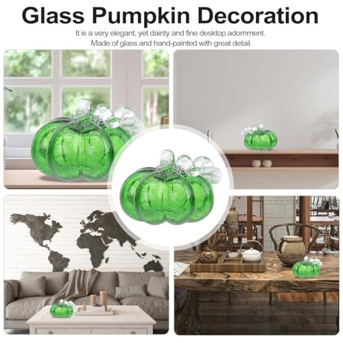 Hand-Blown Glass Pumpkin Figurine for Fall Thanksgiving Halloween Decor